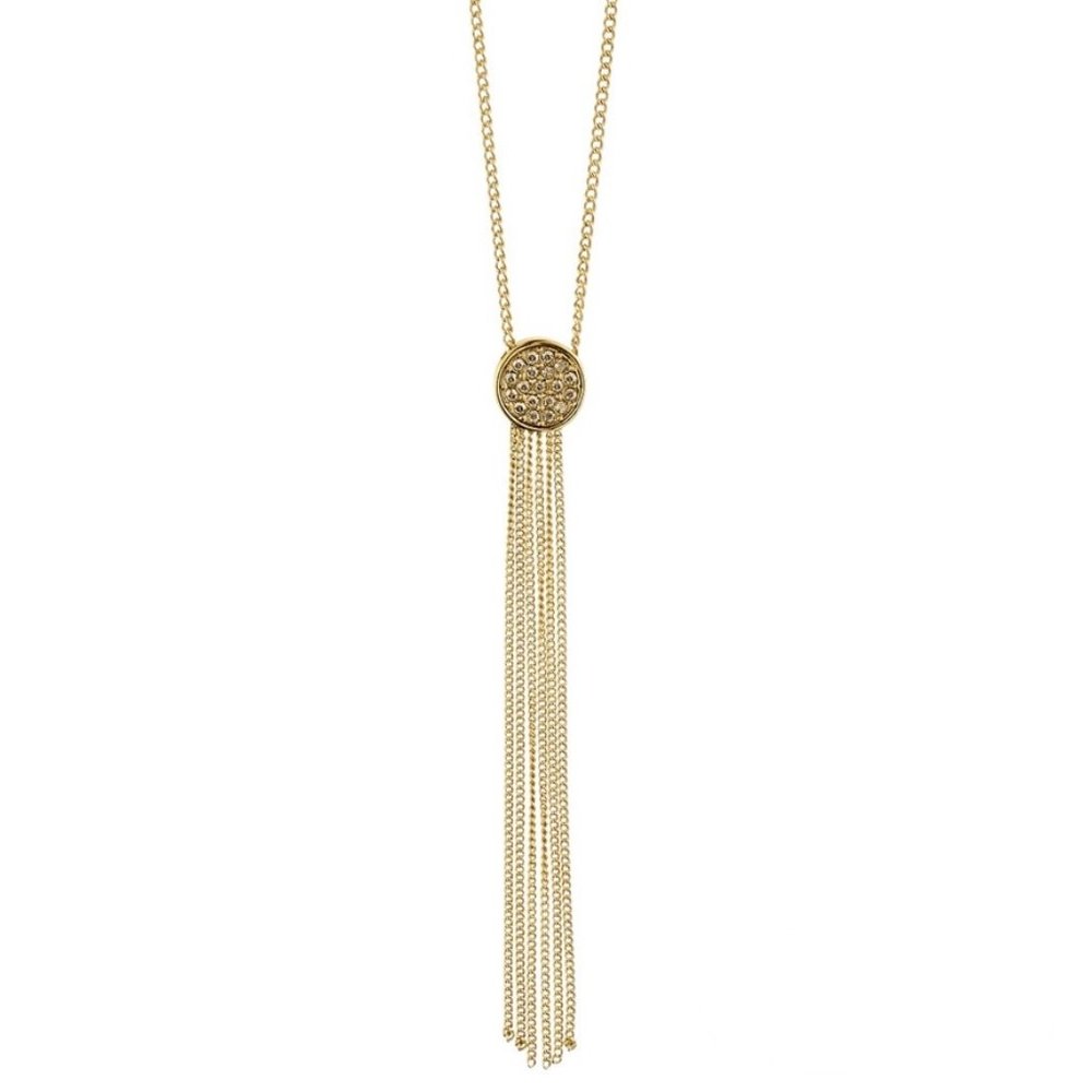 Dyrberg/Kern Adara Swarovski crystal and delicate chain lariat necklace